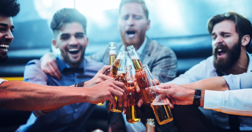 Friends raising their glasses